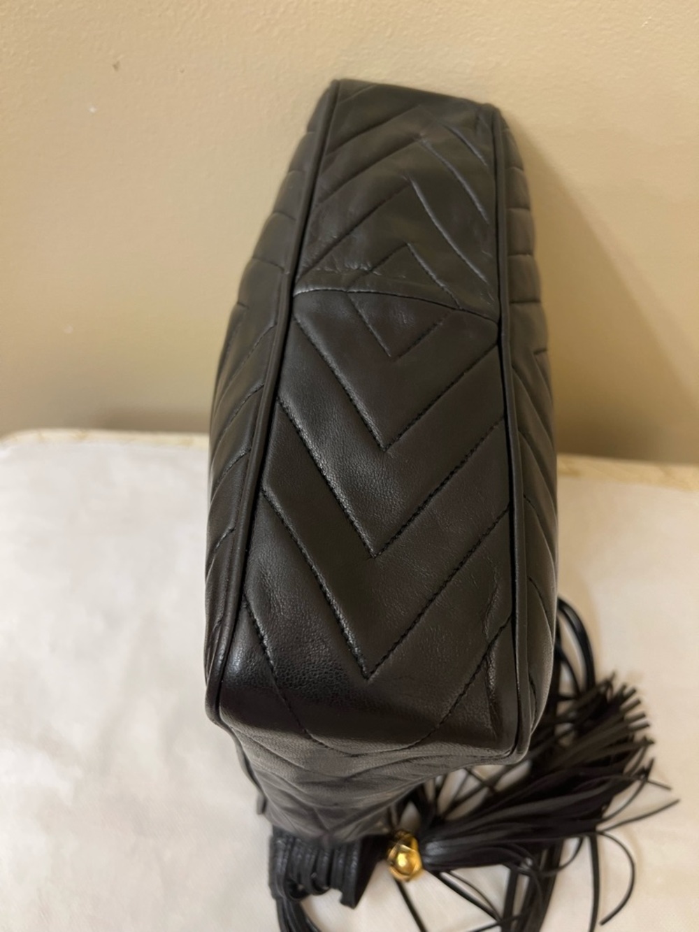 CHANEL Black Quilted Leather Crossbody Camera Bag with Tassel - Picture 13 of 14